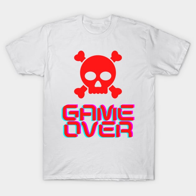 Game Over Fun Gamer Apparel T-Shirt by Topher's Emporium